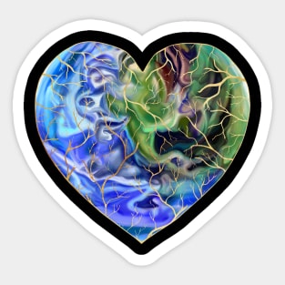 Caring Kintsugi Earth Heart Sticker